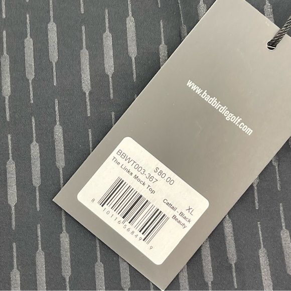 Bad Birdie Women’s Size XL The Links Mock Neck Crop Cattail Black Beauty Top NWT - Picture 7 of 10